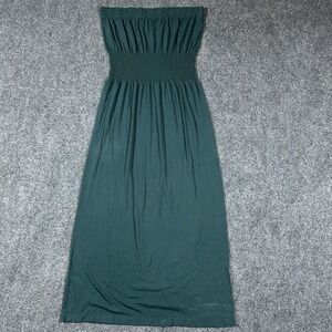 Lark+Grey Women's Size L/XL Forest Green Long Sleeveless Midi Dress‎ Stretchy
